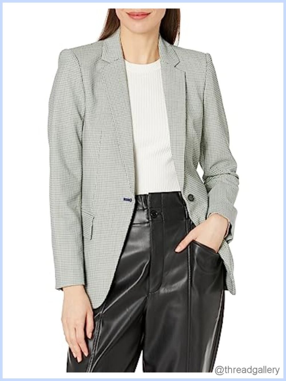 Borrem Blazer Polyester Wool Elastane Button Closure Workwear